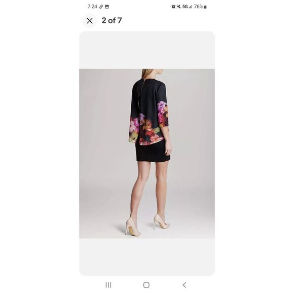 Ted Baker Cadie Cascading Floral Tunic Dress sz 1 - Picture 2 of 6
